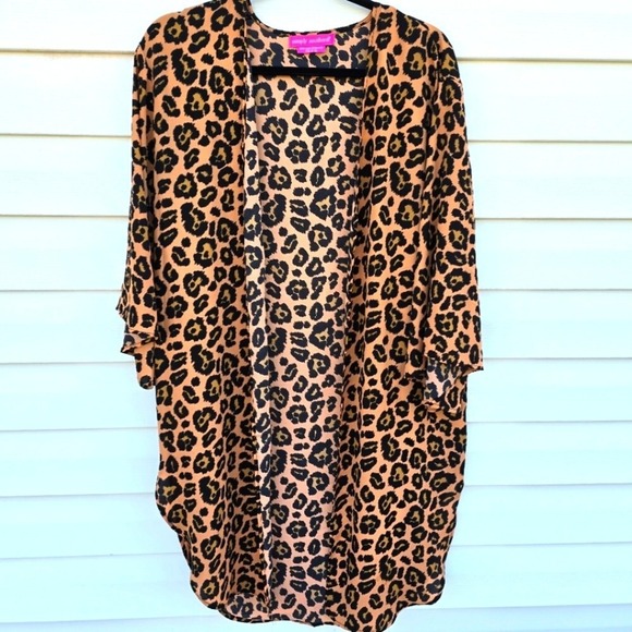 Simply Southern Women's Animal Cheetah Print Kimono Cover Up Cardigan Sz XS-S-M - Picture 1 of 7